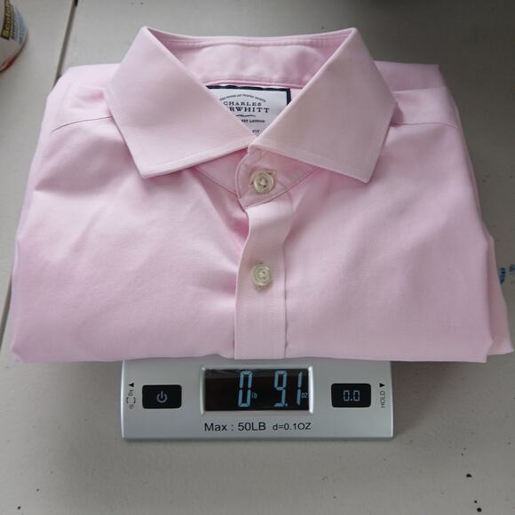 Charles Tyrwhitt Pink Extra Slim Fit Button Down Shirt Mens LG Preppy Work - Picture 8 of 8